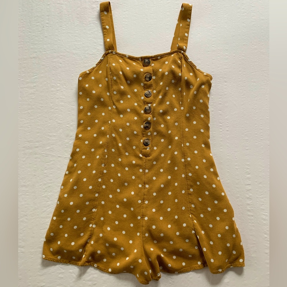 American Eagle Yellow Polka-dot Romper